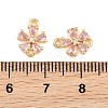 Brass Pave Pink Cubic Zirconia Connector Charms CU-CBAA6E8-01G-3