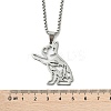 201 Stainless Steel Dog Outline Pendant Necklaces NJEW-P327-06P-5