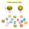 32Pcs 8 Colors Handmade Gold Sand Lampwork Rondelle Beads Strands LAMP-OC0001-44-2
