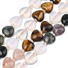 Gradient Color Opalite & Natural Ferruginous Quartz & Tiger Eye & Moss Agate & Lemon Jade Beads Strands G-B185-A03-3