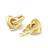 Rack Plating Brass Heart Dangle Hoop Earrings for Women EJEW-H135-07G-2
