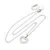 Hollow Heart 304 Stainless Steel Pendant Necklaces NJEW-M096-13P-2