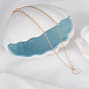 1Pc Zinc Alloy White Enamel Round with Letter Pendant Necklaces NJEW-LP0002-88G-I-3