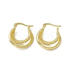 Rack Plating Brass Double Line Twist Rope Hoop Earrings for Women EJEW-F294-11G-2