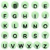 1 Set 26Pcs Green Round with Letter Silicone Beads ST-CJ0041-014-1