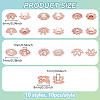 100Pcs 10 Styles Brass Bead Caps KK-PH0012-35RG-2