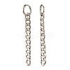 304 Stainless Steel Curb Chain Dangle Huggie Hoop Earrings EJEW-JE04730-02-2