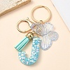 Resin & Acrylic & Faux Suede Tassel Keychain KEYC-YW00117-10-1