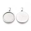 Tarnish Resistant 201 Stainless Steel Pendant Cabochon Settings LS-STAS-S073-06A-P-1