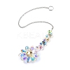 Glass Flower Hanging Suncatchers HJEW-C009-01A-2