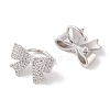 Brass Micro Pave Clear Cubic Zirconia Cuff Earrings for Women EJEW-I305-22P-2