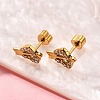 Ion Plating(IP) 304 Stainless Steel Heart Stud Earring EJEW-A118-18G-02-2
