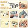 DIY Square Alloy Commemorative Photo Pendants Making Kits DIY-FS0009-22-3