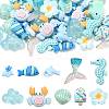 60Pcs 10 Styles Beach Theme Opaque Resin Cabochons RE-FS01E3-01-1