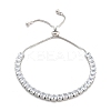 Brass Pave Clear Cubic Zirconia Square Box Chain Slider Bracelets BJEW-B094-10B-P-1