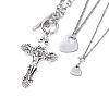 304 Stainless Steel Pendant Necklaces Sets NJEW-JN02524-2