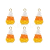 Halloween Glass Seed Beaded Pendants PALLOY-MZ01418-1