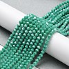 Opaque Solid Color Electroplate Glass Beads Strands GLAA-F029-P4mm-C07-4
