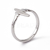 Non-Tarnish 201 Stainless Steel Heart Beat Adjustable Ring for Women RJEW-K238-02P-3