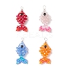 4Pcs 4 Colors Faceted Glass Pendants PALLOY-MZ00661-1
