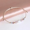 Natural Gemstone & Imitation Pearl Beaded Bracelet UH6167-1