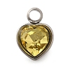 304 Stainless Steel with Rhinestone Pendants STAS-Q346-01P-07-1