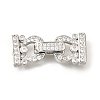Arch Brass Micro Pave Clear Cubic Zirconia Fold Over Clasps KK-V008-22P-1