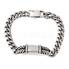 304 Stainless Steel Cuban Link Chains Bracelets BJEW-A092-04P-4