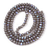 Electroplate Opaque Solid Color Glass Beads Strands LS-EGLA-A034-P2mm-L23-2
