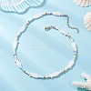 Summer Beach Natural White Shell and Glass Seed Beaded Necklaces NJEW-JN05855-02-1