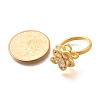 Flower Rotatable Finger Ring for Women RJEW-U035-01G-03-5