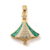 Christmas Brass Micro Pave Cubic Zirconia Pendants KK-H468-03A-03G-1
