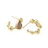 Shell Heart Stud Earrings EJEW-K287-01G-12-2