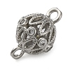 Brass Micro Pave Clear Cubic Zirconia Connector Charms KK-A230-06E-P-2