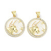 Brass Micro Pave Clear Cubic Zirconia Pendants KK-L213-010G-08-1