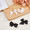 2 Pairs 2 Colors Alloy Dangle Stud Earrings with Cloth Bowknot Charms EJEW-FI0003-28-5