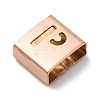 Ion Plating(IP) 304 Stainless Steel Square Slide Charms STAS-L132-24P-RG-2