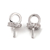 Brass with Cubic Zirconia Peg Bails KK-B087-13A-P-1