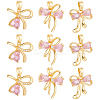12Pcs 3 Style Brass Micro Pave Cubic Zirconia Pendants KK-BBC0019-52-1