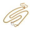 304 Stainless Steel with Polymer Clay Rhinestones Infinity Pendant Necklaces for Women NJEW-Z065-04G-4