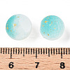 Frosted Baking Paint Crackle Glass Beads with Glitter Powder LS-DGLA-T004-01G-3