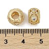 Brass Micro Pave Cubic Zirconia Rondelle European Beads KK-I719-19G-3