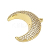 Brass Micro Pave Cubic Zirconia Pendants KK-M322-43G-2