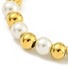 304 Stainless Steel & 201 Stainless Steel & Plastic Pearl Round Beaded Bracelets for Women BJEW-G717-01A-G-2
