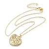 Brass Micro Pave Colorful Cubic Zirconia Tree of Life Heart Pendant Necklaces for Women NJEW-D311-01B-G-4