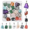 20Pcs 10 Styles Natural & Synthetic Mixed Gemstone Pendants G-FS0005-93P-01-1