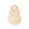 Rack Plating Brass Filigree Big Pendants KKC-K001-07KCG-2