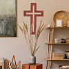 Wood Cross Wall Decoration AJEW-WH0348-328-5