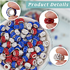 120Pcs 3 Colors Polymer Clay Rhinestone European Large Hole Beads with Silver Color Plated Brass Cores FPDL-LT0001-01A-4