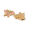 304 Stainless Steel with Crystal Rhinestone Enamel Charms STAS-G358-06G-02-2